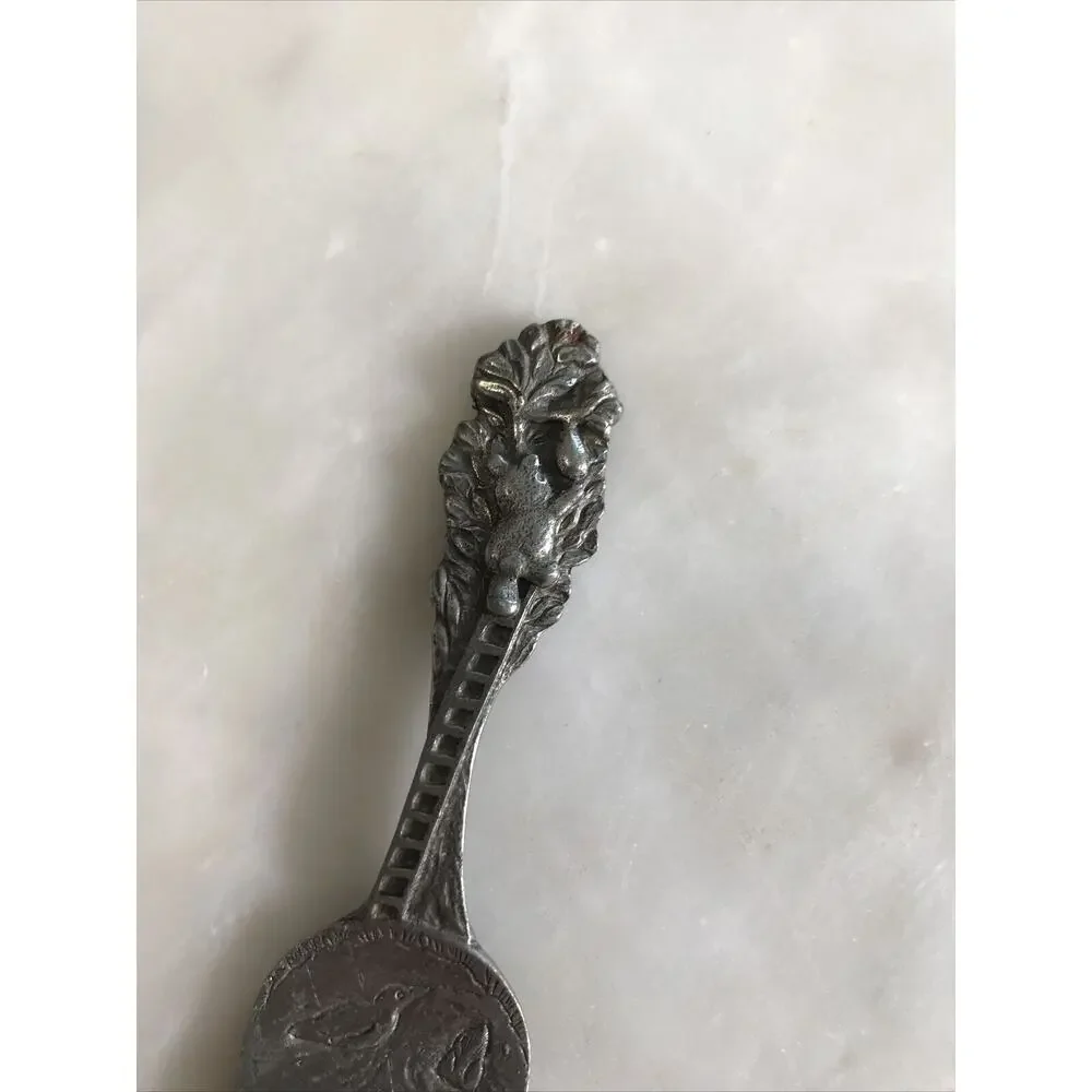 Vintage Web Silver Co Pewter Baby Fork Winnie the Pooh￼ Bear Ducks 1960s